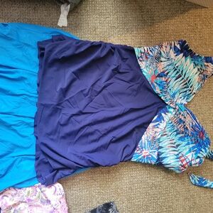 Vibrant Blue and Purple Women's One-Piece Swimsuit